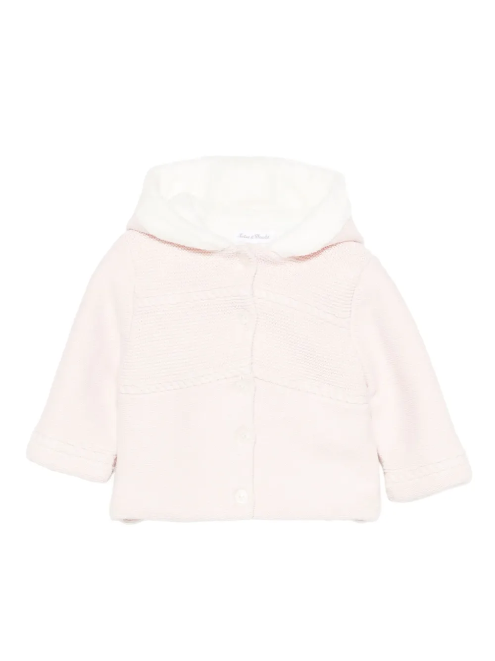 Tartine Et Chocolat hooded cable knit coat - Rosa