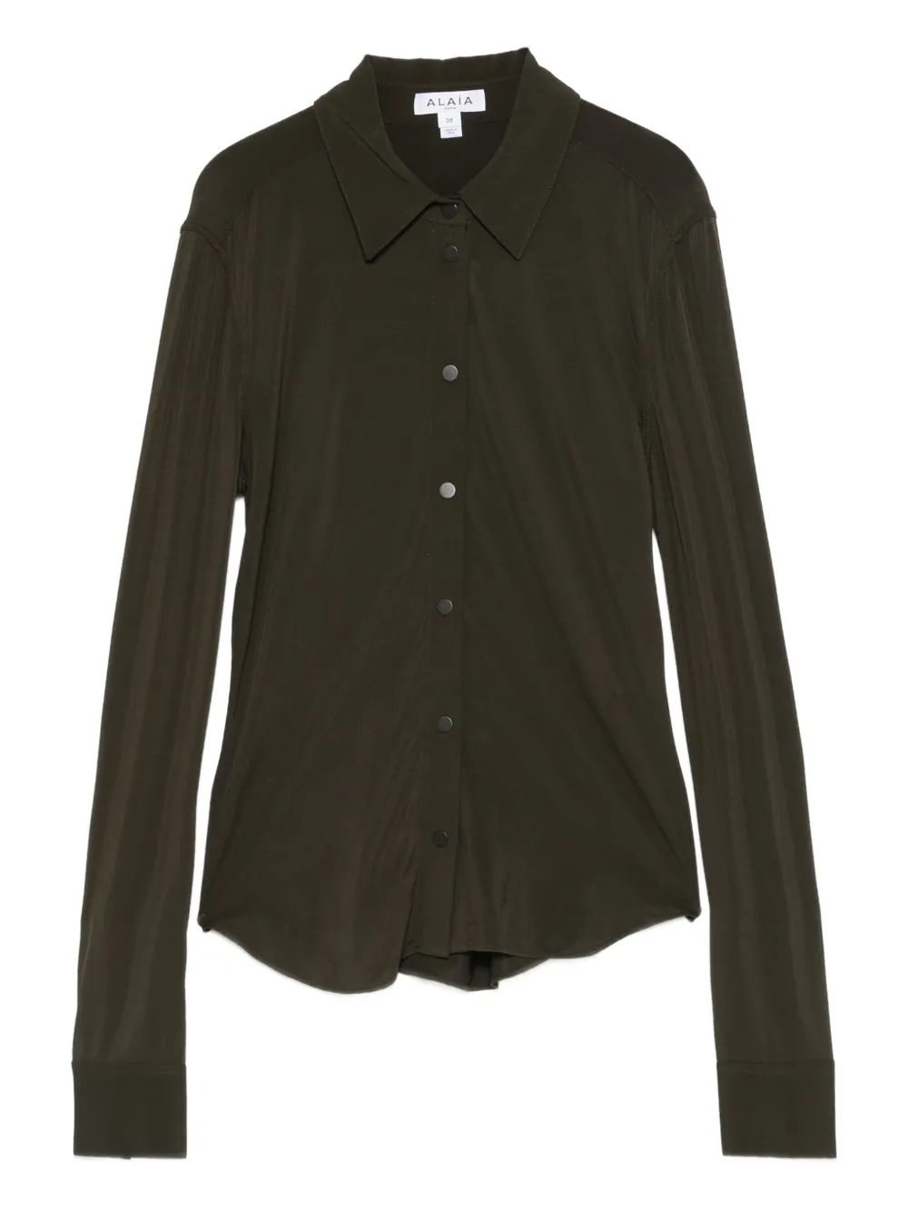 Alaïa button-up long-sleeve shirt | Green | Image 1