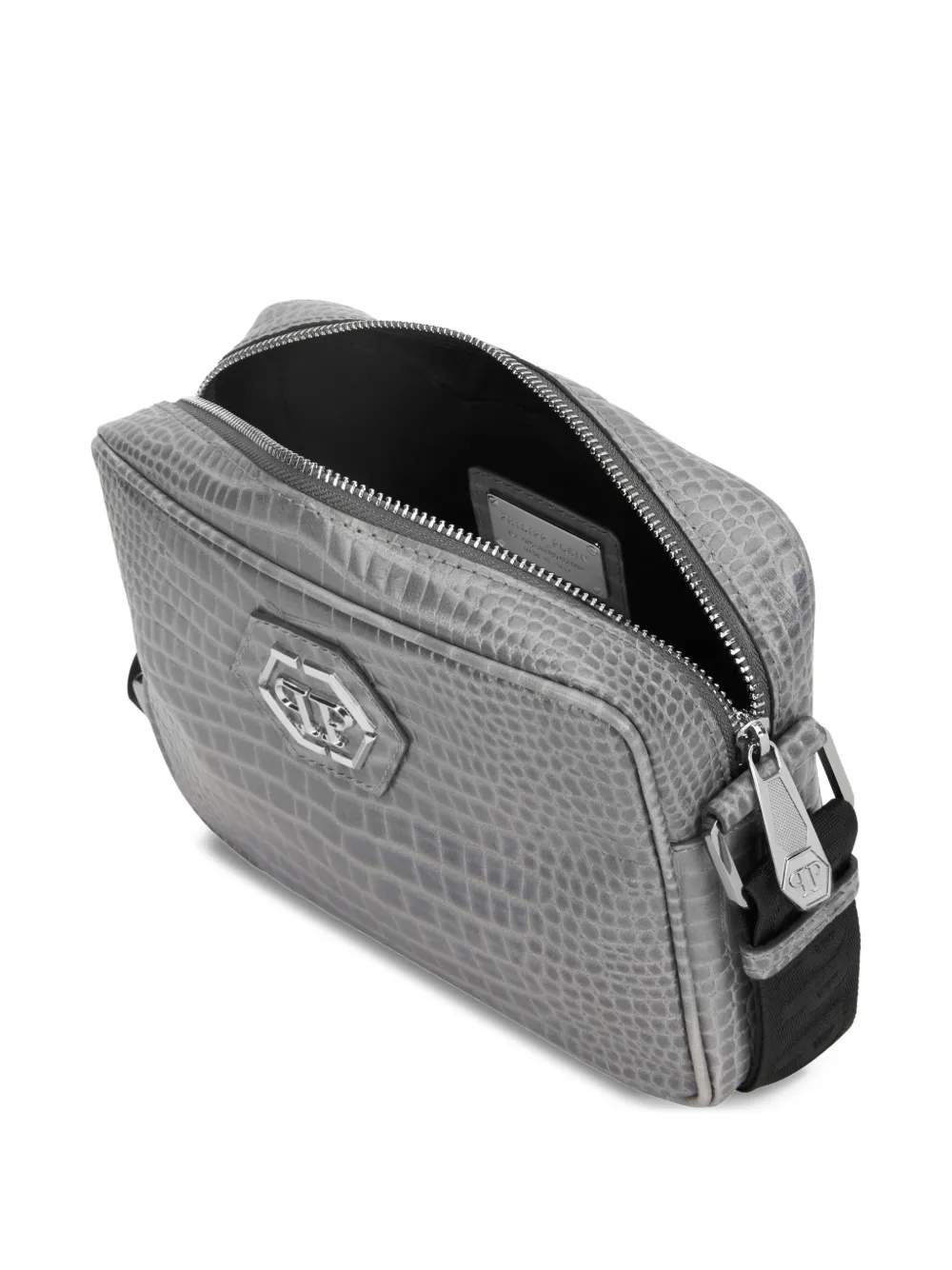  Philipp Plein Logo-plaque Top-zip Messenger Bag - Grey 