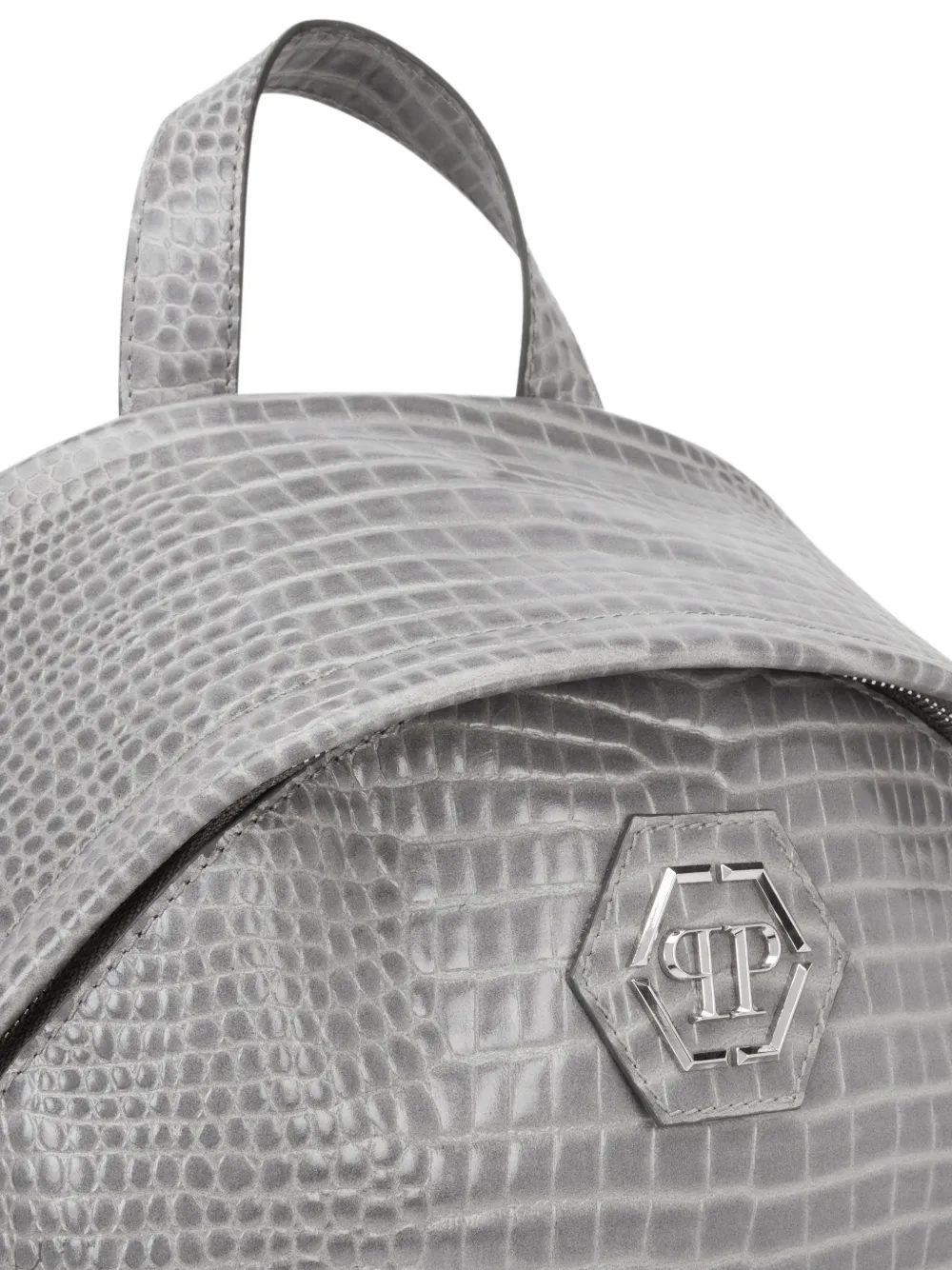 top-handle leather backpack