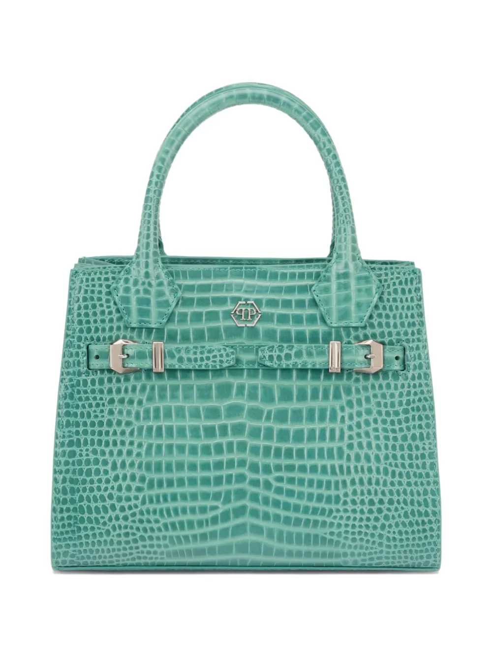 Philipp Plein small logo-plaque tote bag - Verde