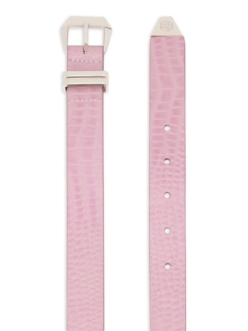  Philipp Plein Ceinture à Détail De Logo - Rose 