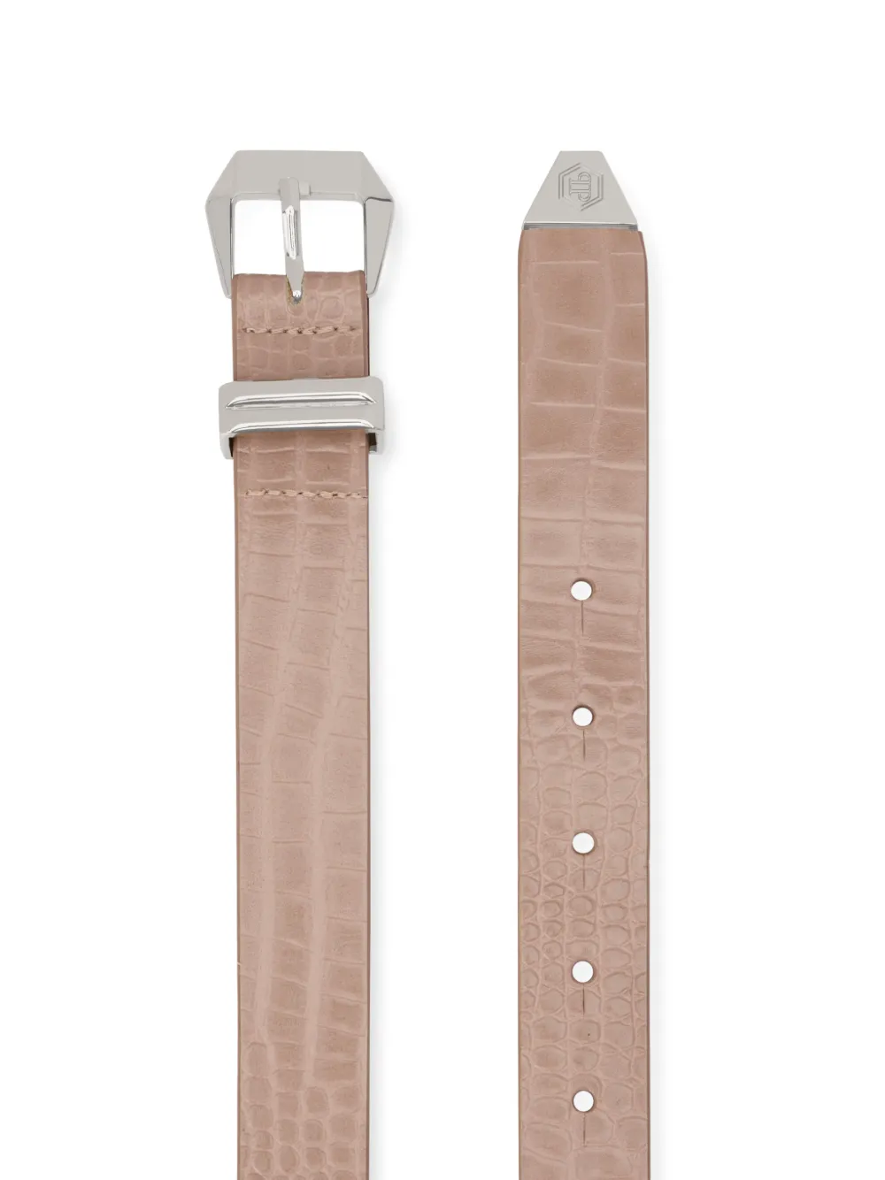  Philipp Plein Textured Leather Belt - Neutrals 