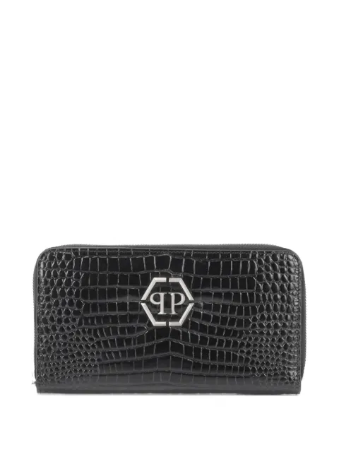 Philipp Plein croc-embossed zip-around wallet