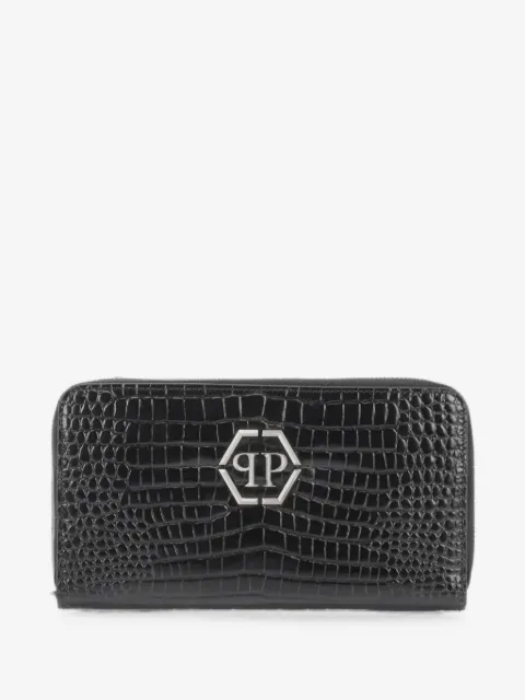 Philipp Plein croc-embossed zip-around wallet