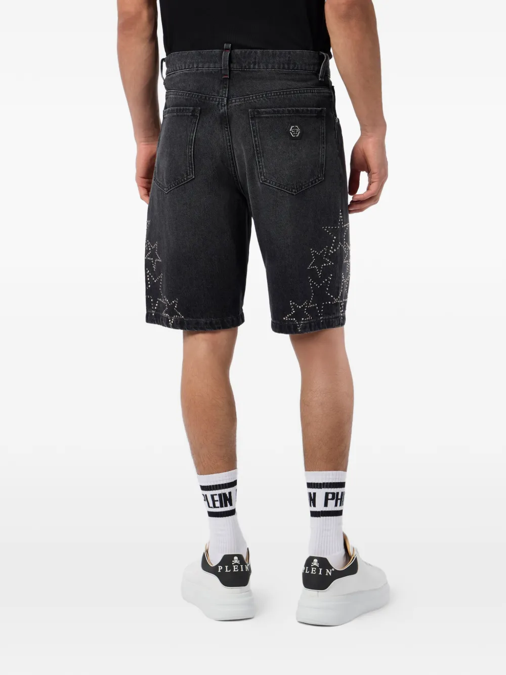 Philipp Plein Stars denim shorts Zwart