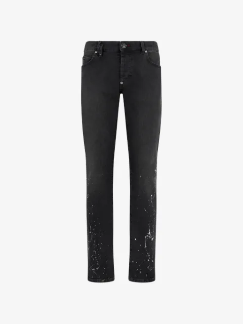 Philipp Plein jeans rectos con efecto pintado