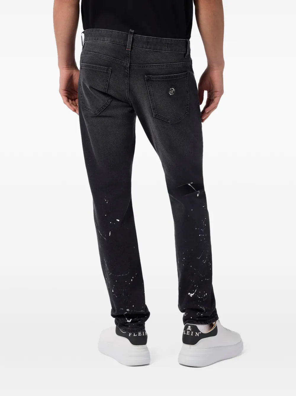 Philipp Plein Straight jeans met details Grijs