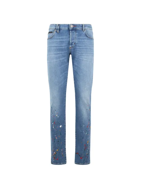 Philipp Plein paint-splatter-detail straight jeans