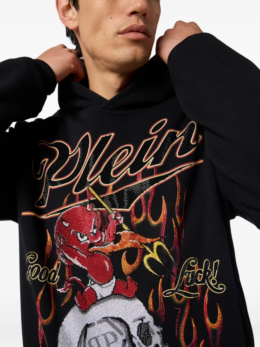 Philipp Plein Hoodie met grafische print Zwart