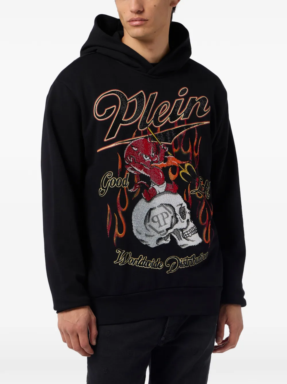 Philipp Plein Hoodie met grafische print Zwart