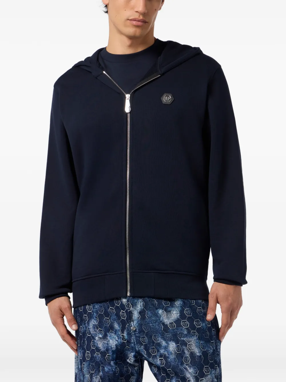 Philipp Plein Hoodie met rits Blauw