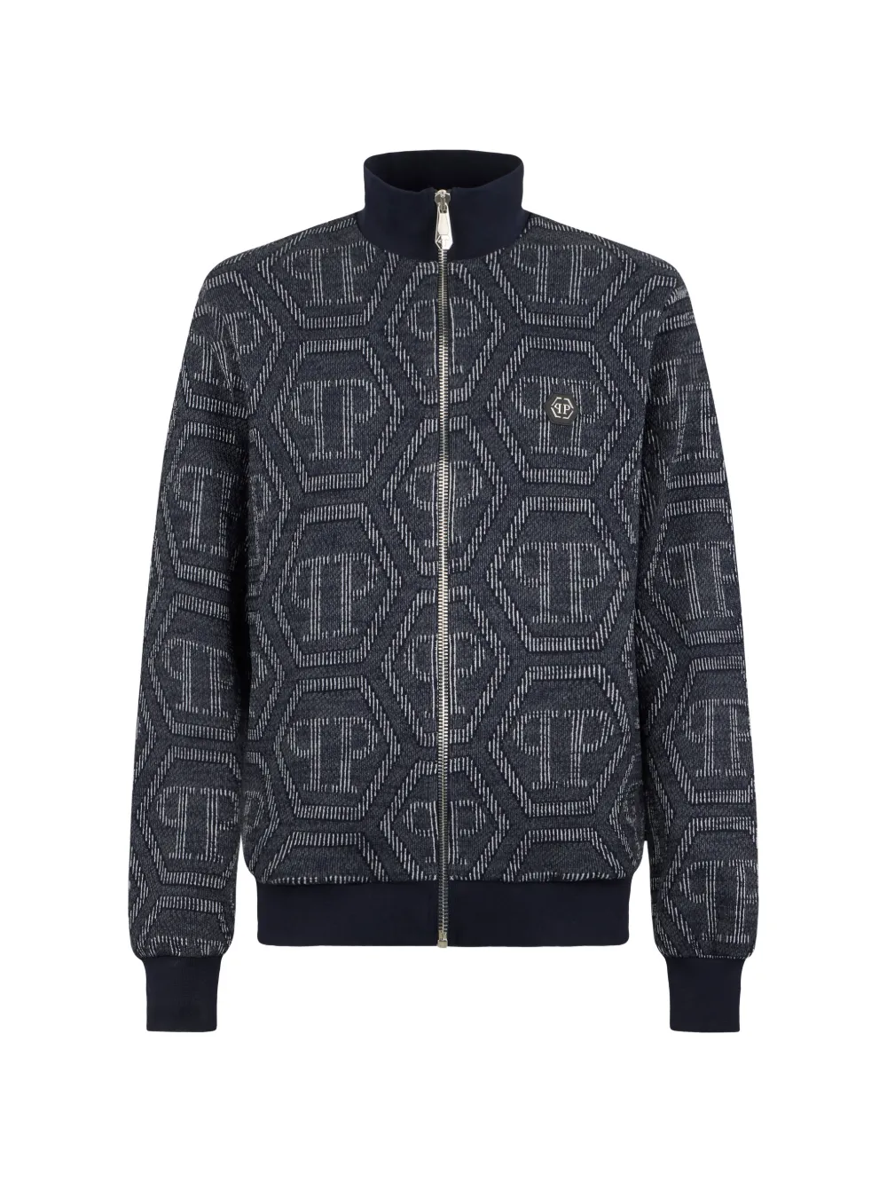 Philipp Plein jacquard monogram jacket - Blu