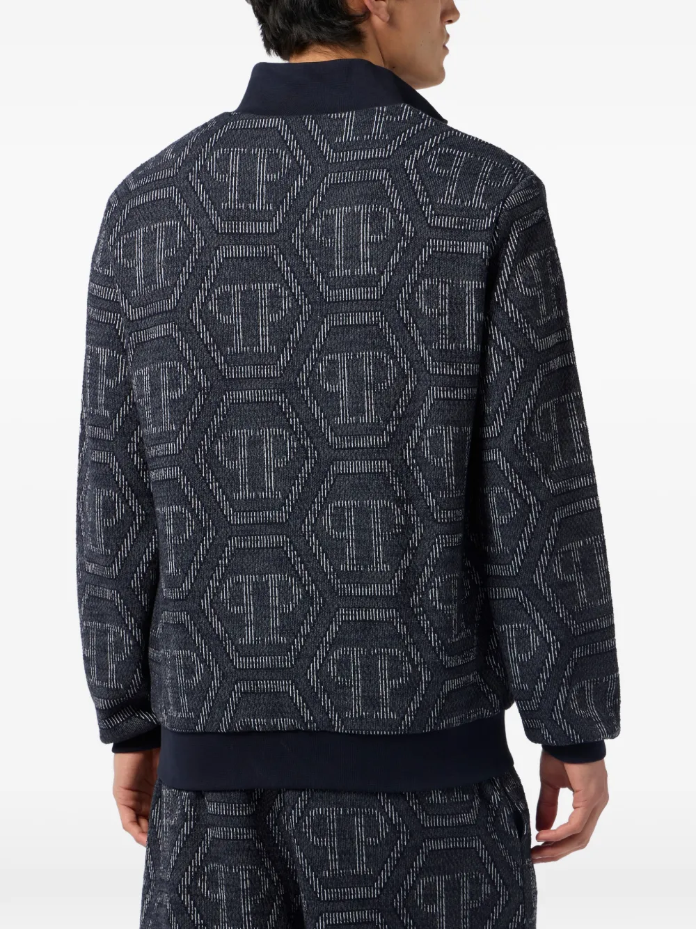 Philipp Plein Jack met monogram jacquard Blauw