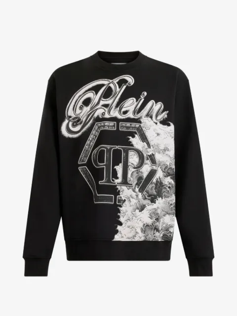 Philipp Plein round neck sweatshirt ceramic signature
