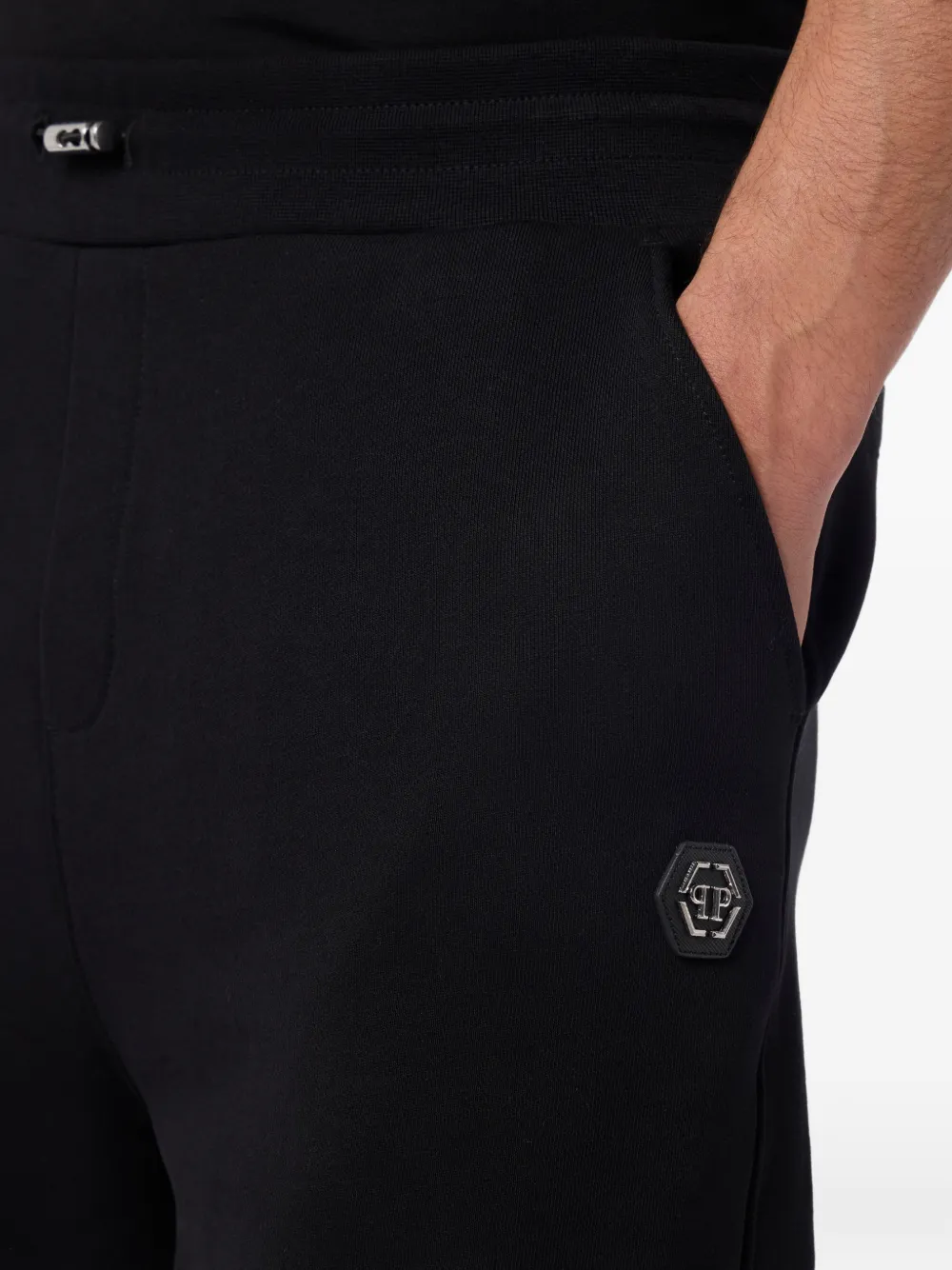 Philipp Plein Fleece trainingsshorts Zwart