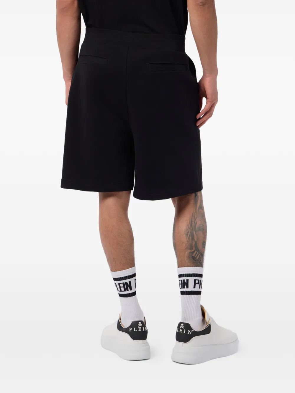 Philipp Plein Fleece trainingsshorts Zwart