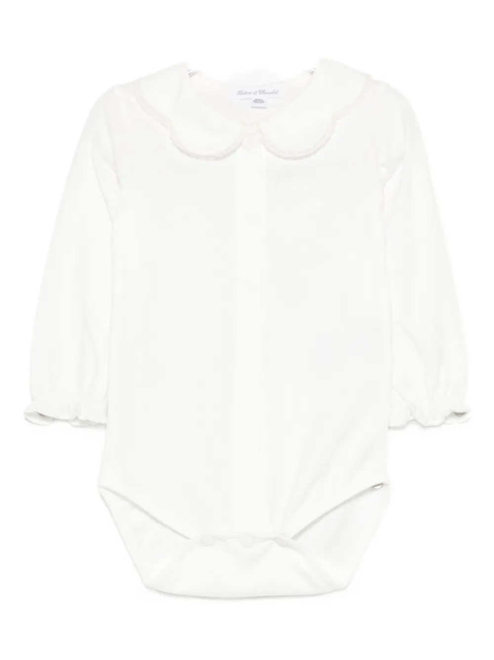 Tartine Et Chocolat Embroidered Collared Top In White