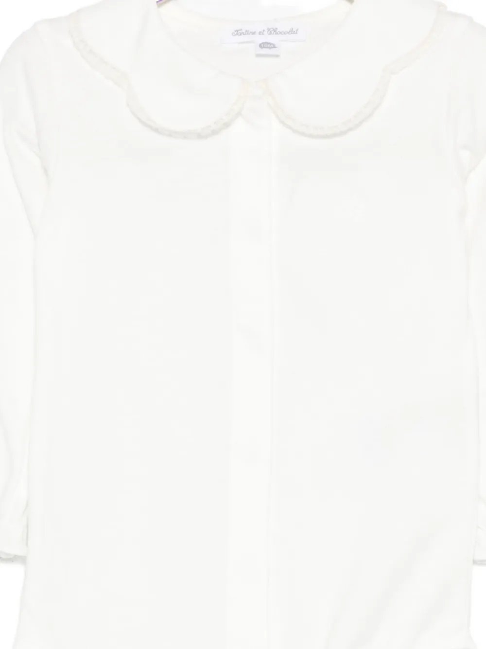 Tartine Et Chocolat Embroidered Collared Top In White