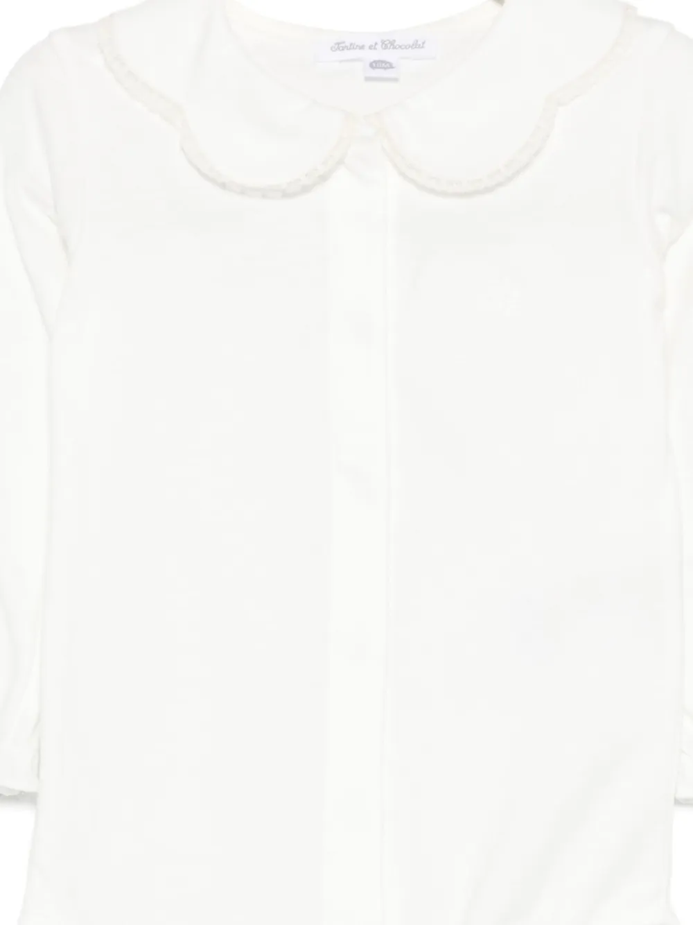 Tartine Et Chocolat Top met geborduurde kraag Wit
