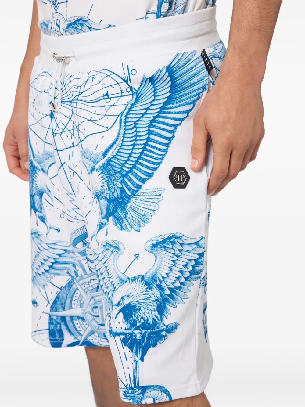 Philipp Plein Zwembroek met elastische tailleband Wit