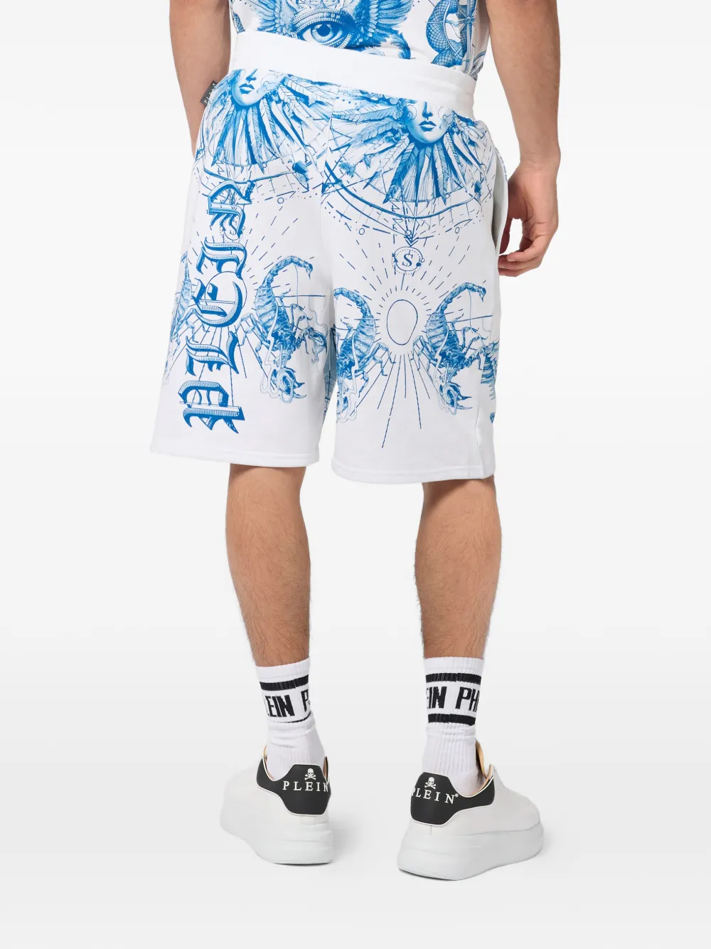 Philipp Plein Zwembroek met elastische tailleband Wit