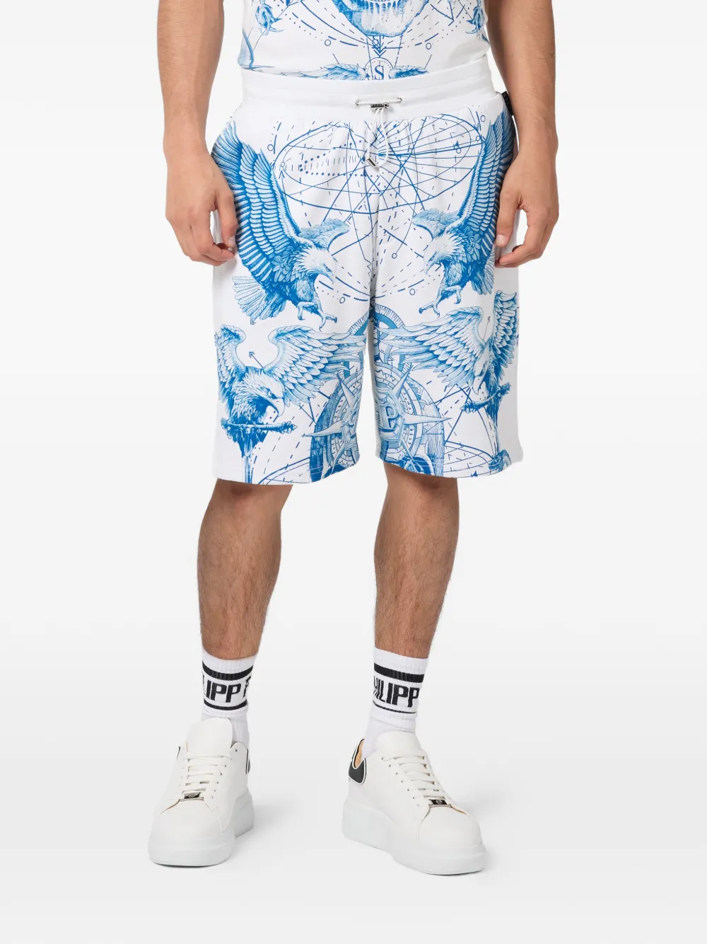 Philipp Plein elastic-waistband shorts - Weiß