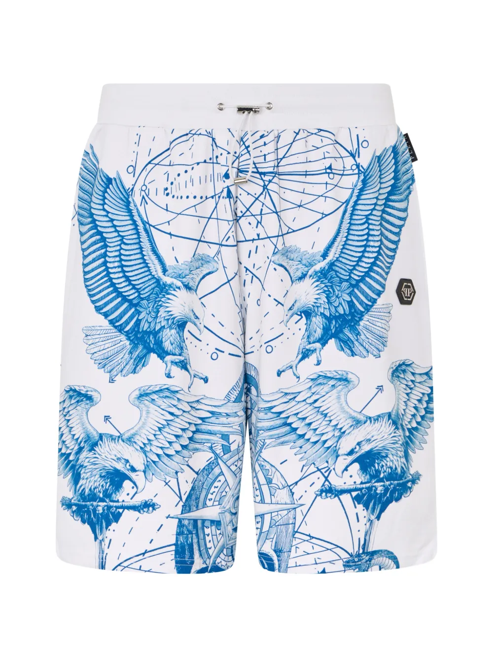 Philipp Plein Zwembroek met elastische tailleband Wit