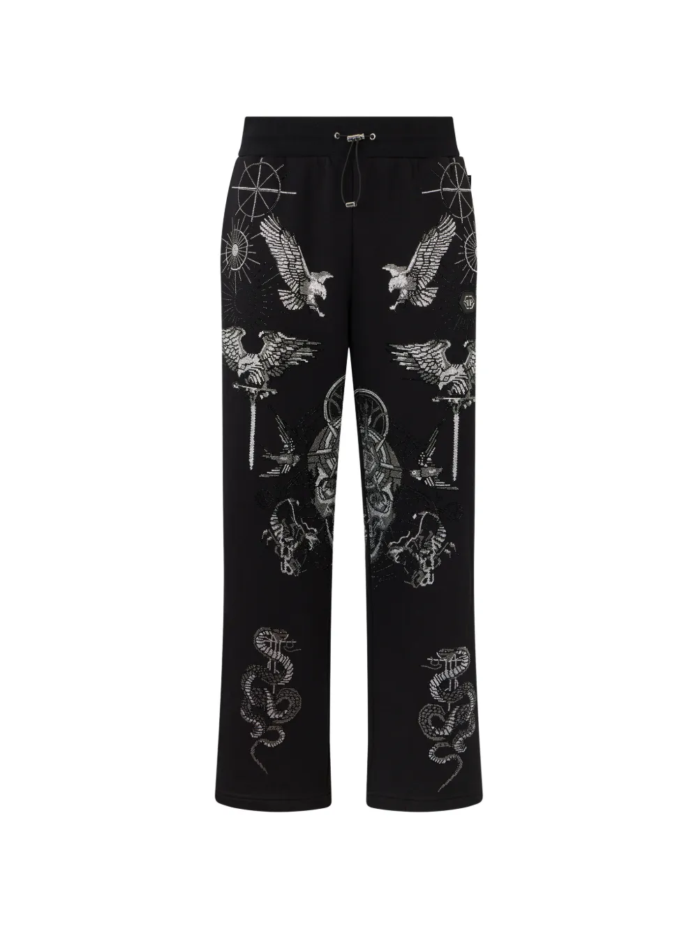 Philipp Plein eagle-motif drawstring track pants - Nero