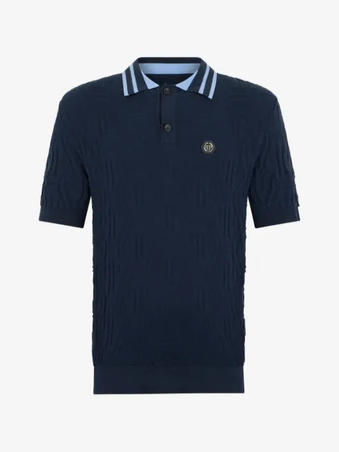 Philipp Plein knitted polo T-shirt jacquard monogram
