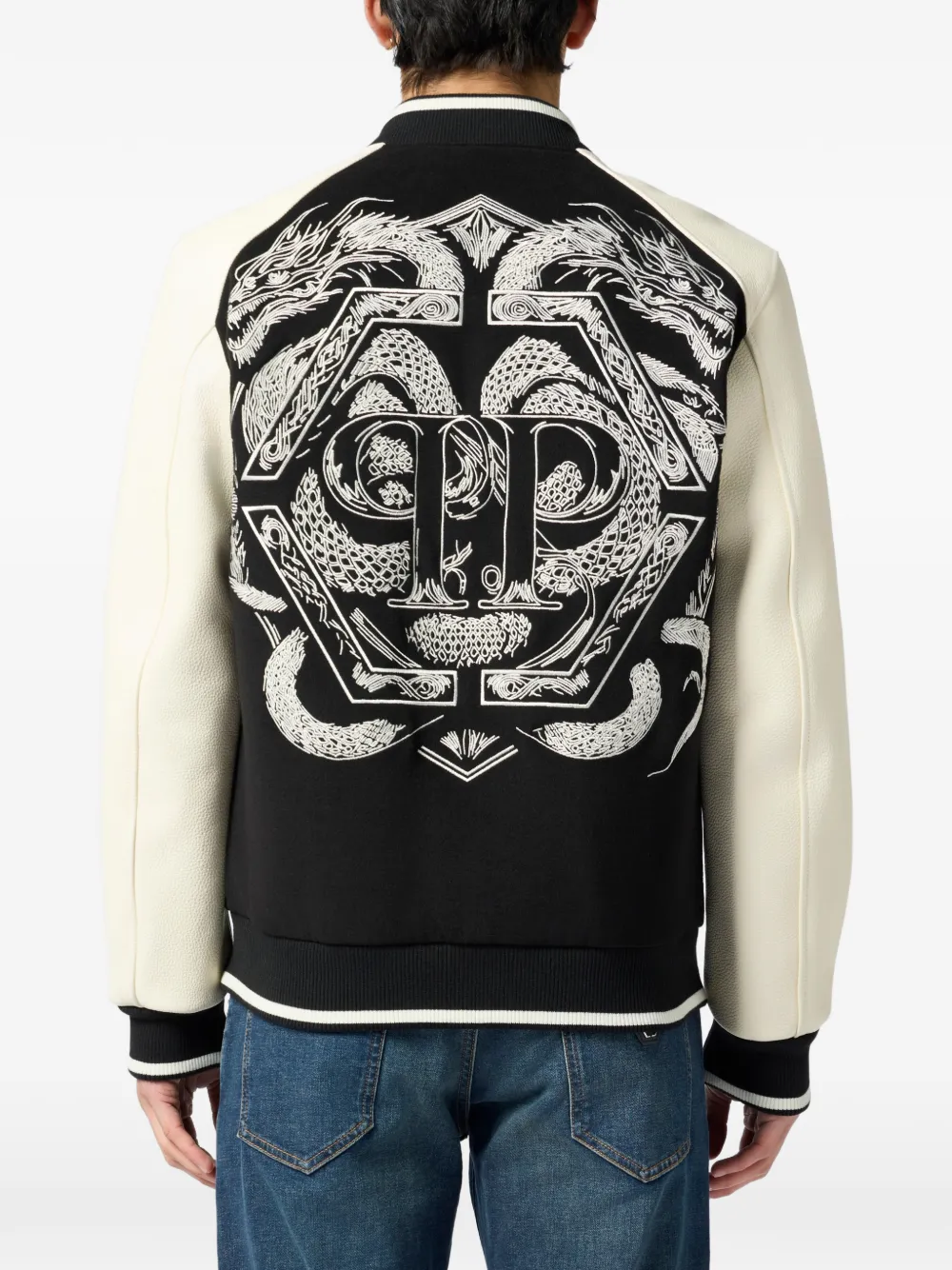 rear-dragon-detail bomber jacket