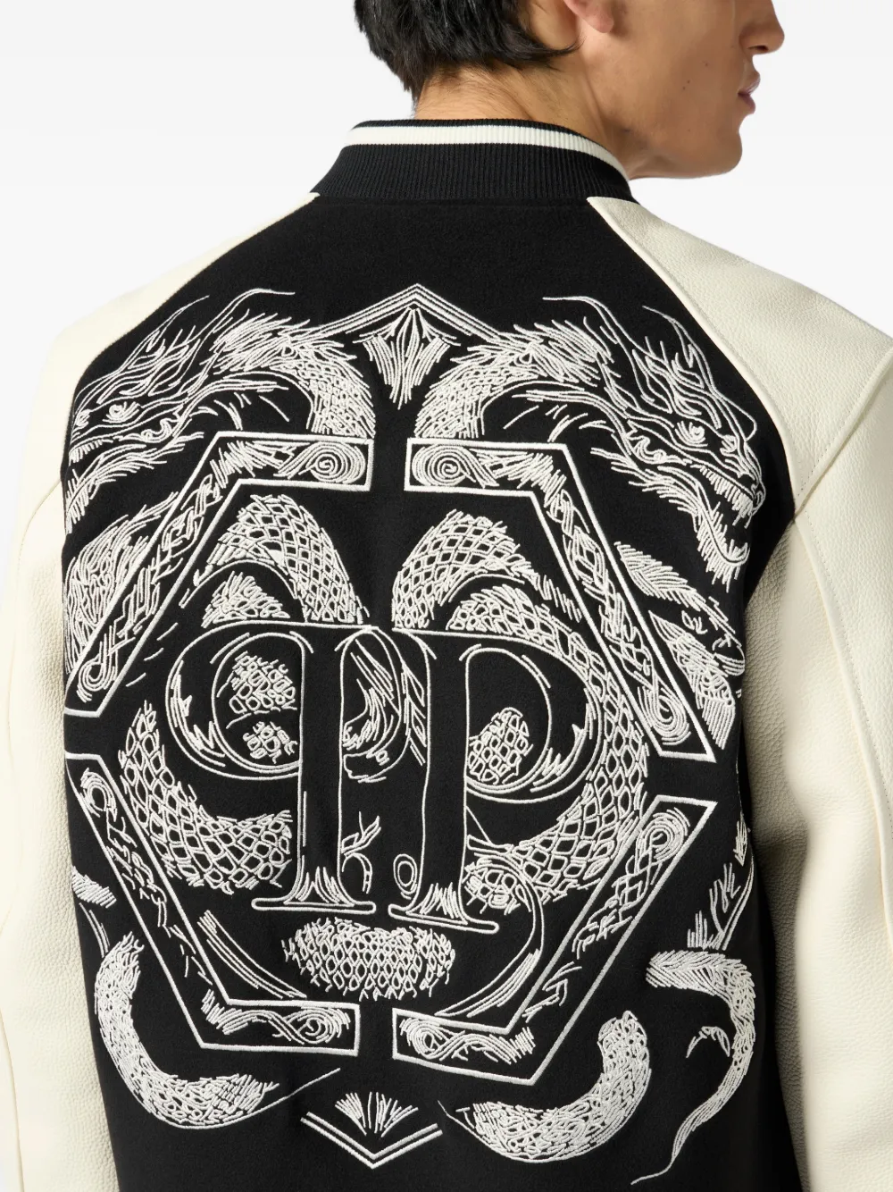 rear-dragon-detail bomber jacket