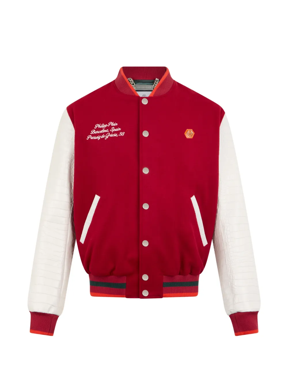 Philipp Plein Bomberjack met knoopsluiting Rood