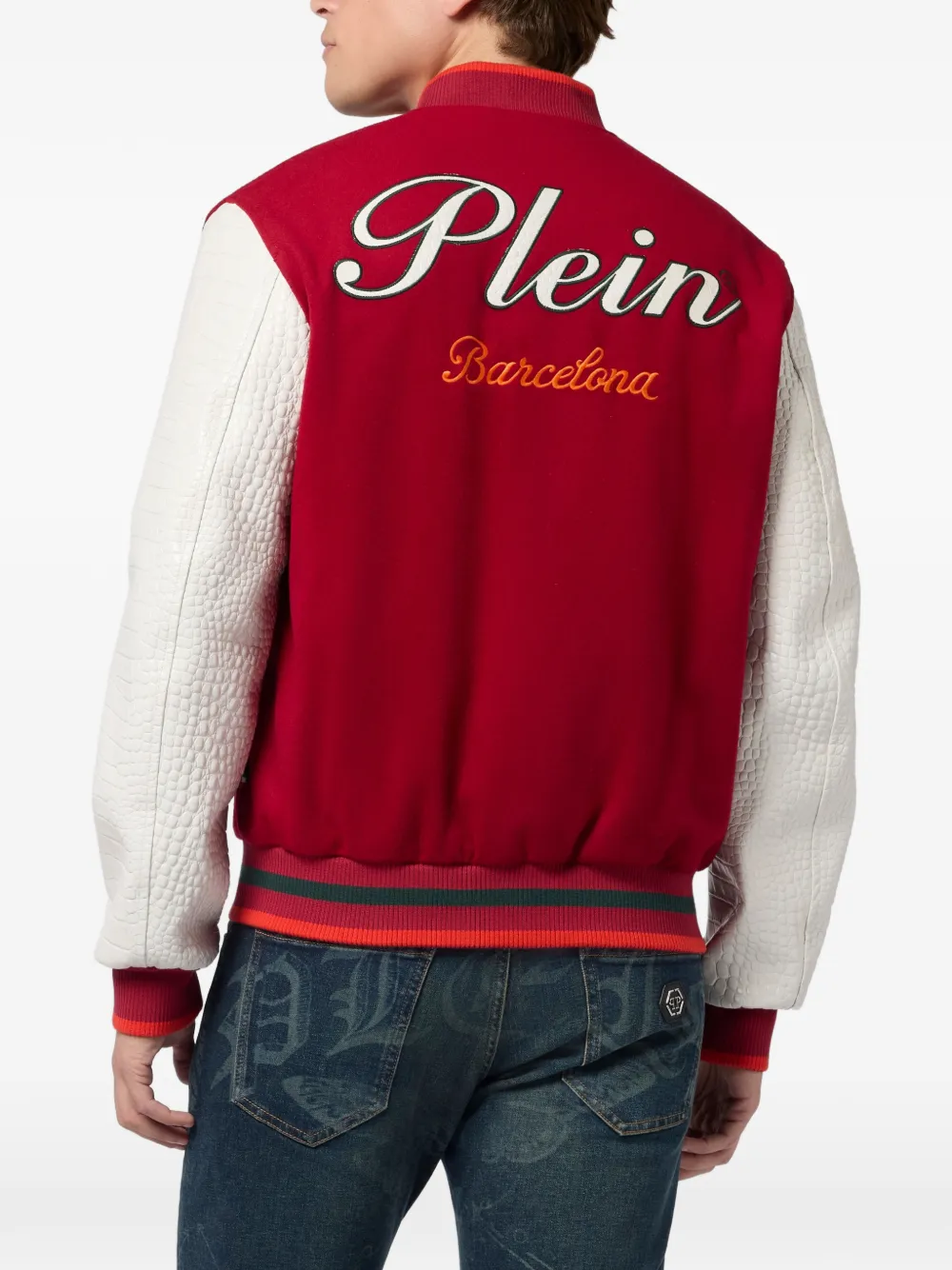 Philipp Plein Bomberjack met knoopsluiting Rood