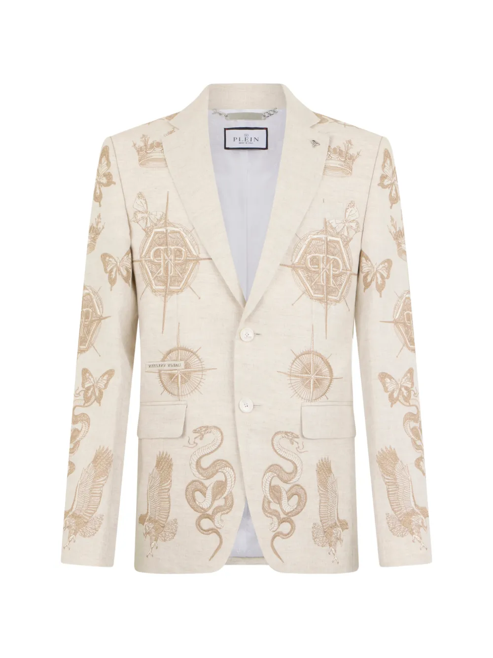 Philipp Plein single-breasted buttoned blazer - Nude