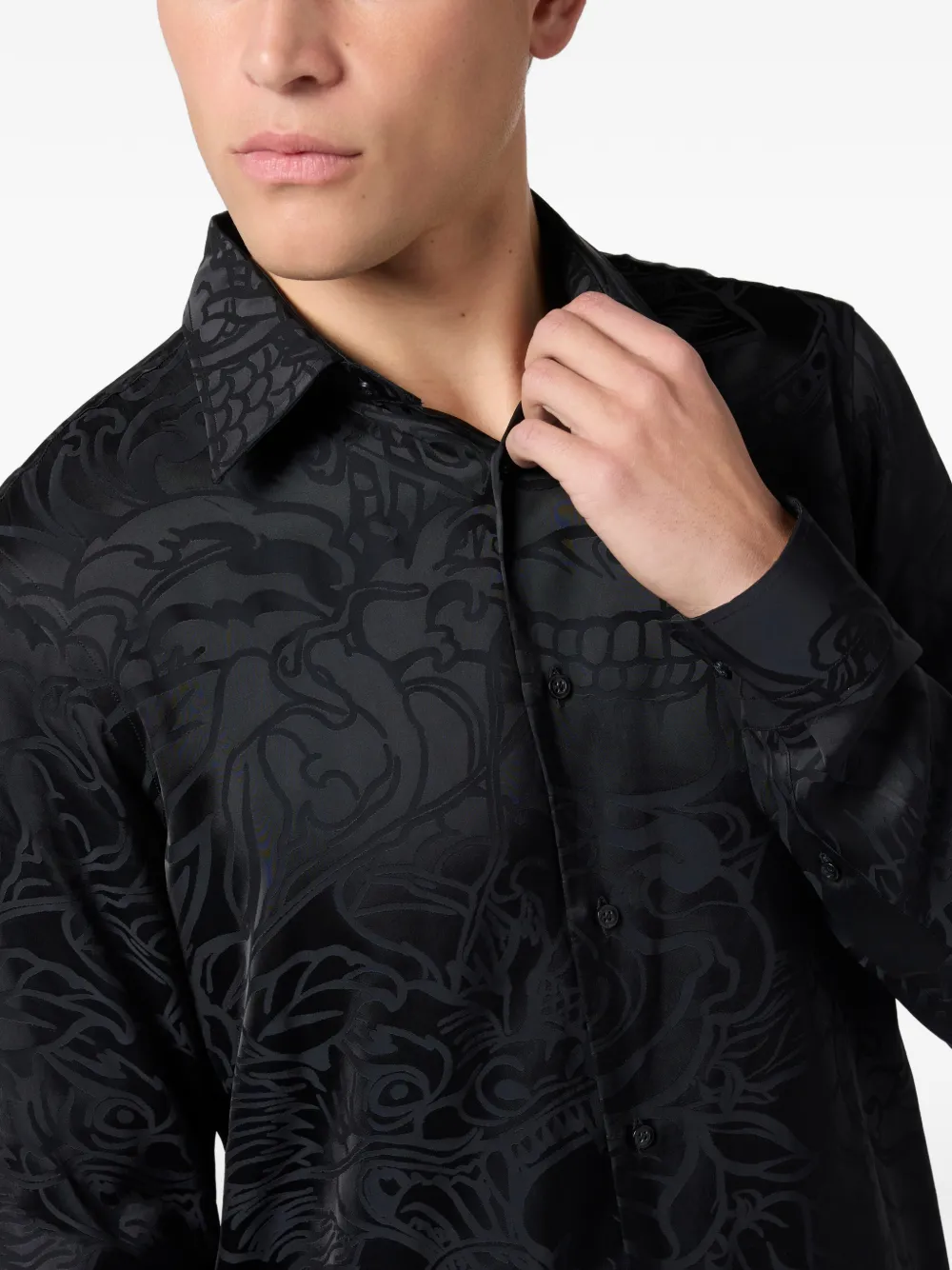Philipp Plein Overhemd met patroon Zwart