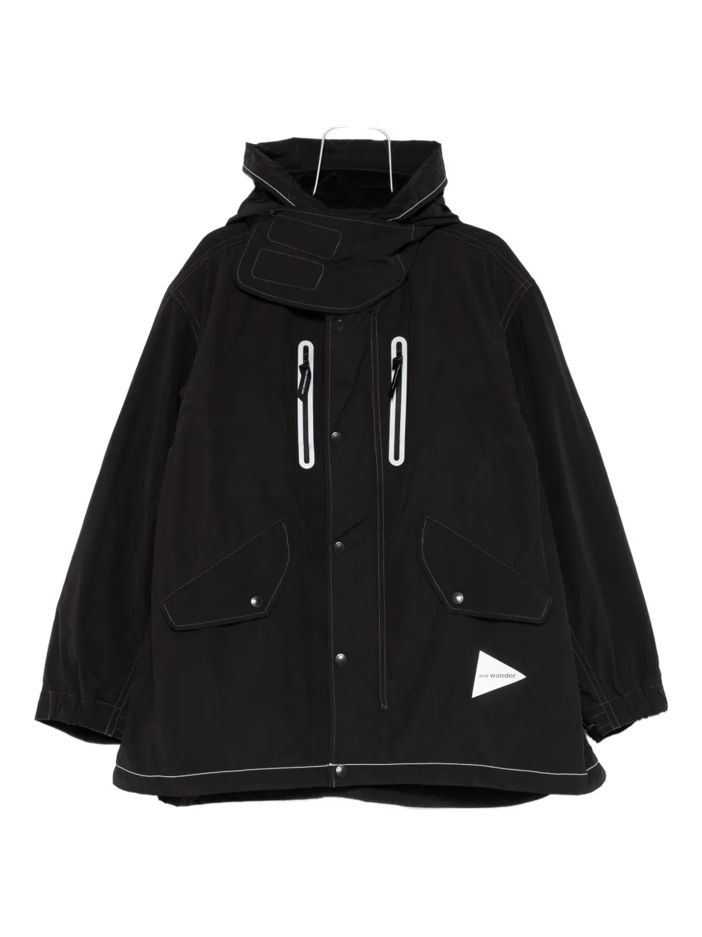 And Wander Reflective-stitching Coat In Black