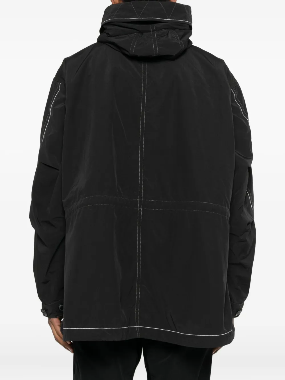 And Wander Reflective-stitching Coat In Black