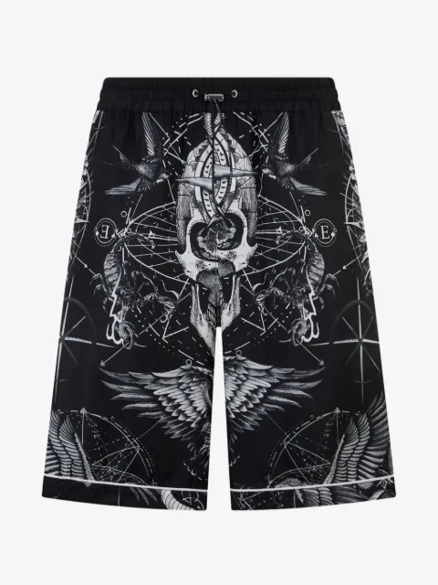 Philipp Plein Shorts aus Seide mit Print