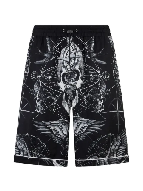 Philipp Plein Shorts aus Seide mit Print