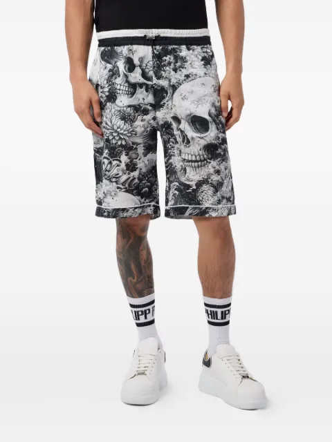 Philipp Plein skull-print shorts