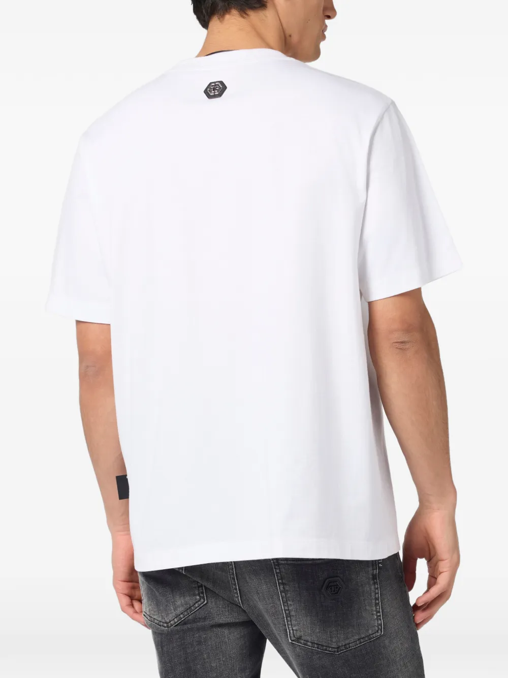 Philipp Plein T-shirt met ronde hals en drakenpatroon Wit