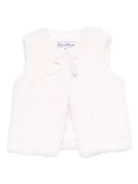 Tartine Et Chocolat vest med sløjfedetalje