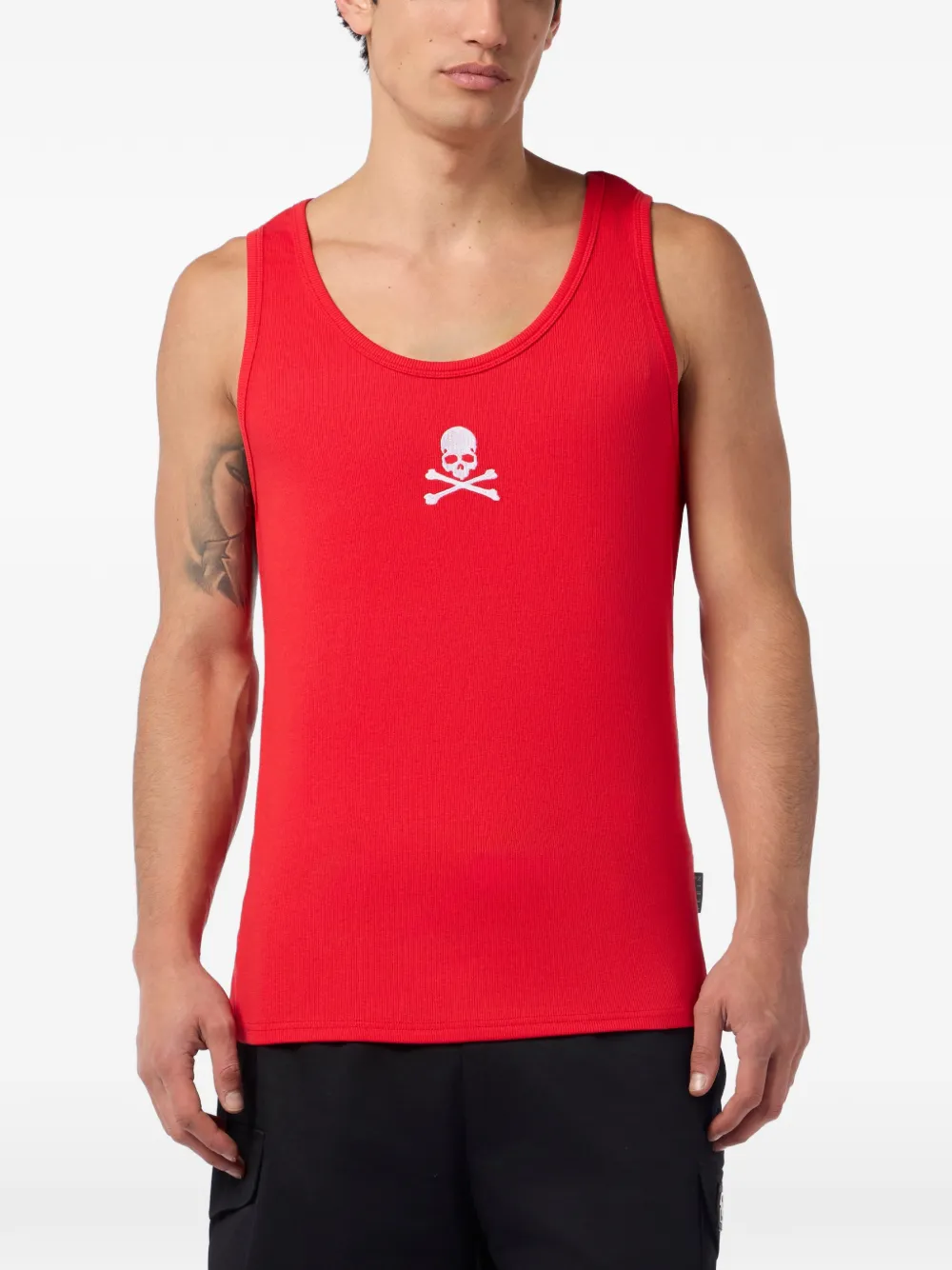  Philipp Plein Skull-embroidered Tank Top 