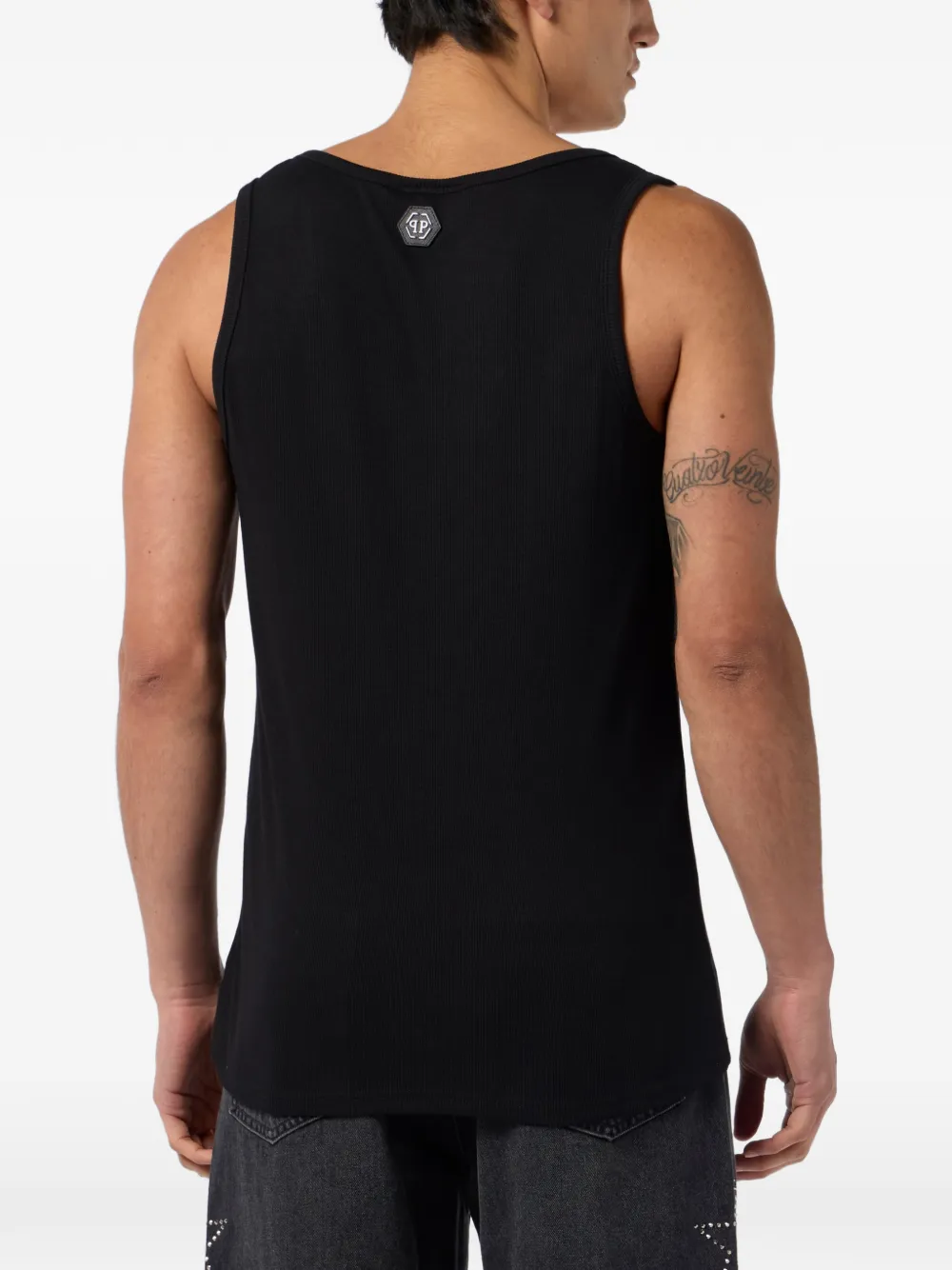 Philipp Plein Tanktop met geborduurd logo Zwart