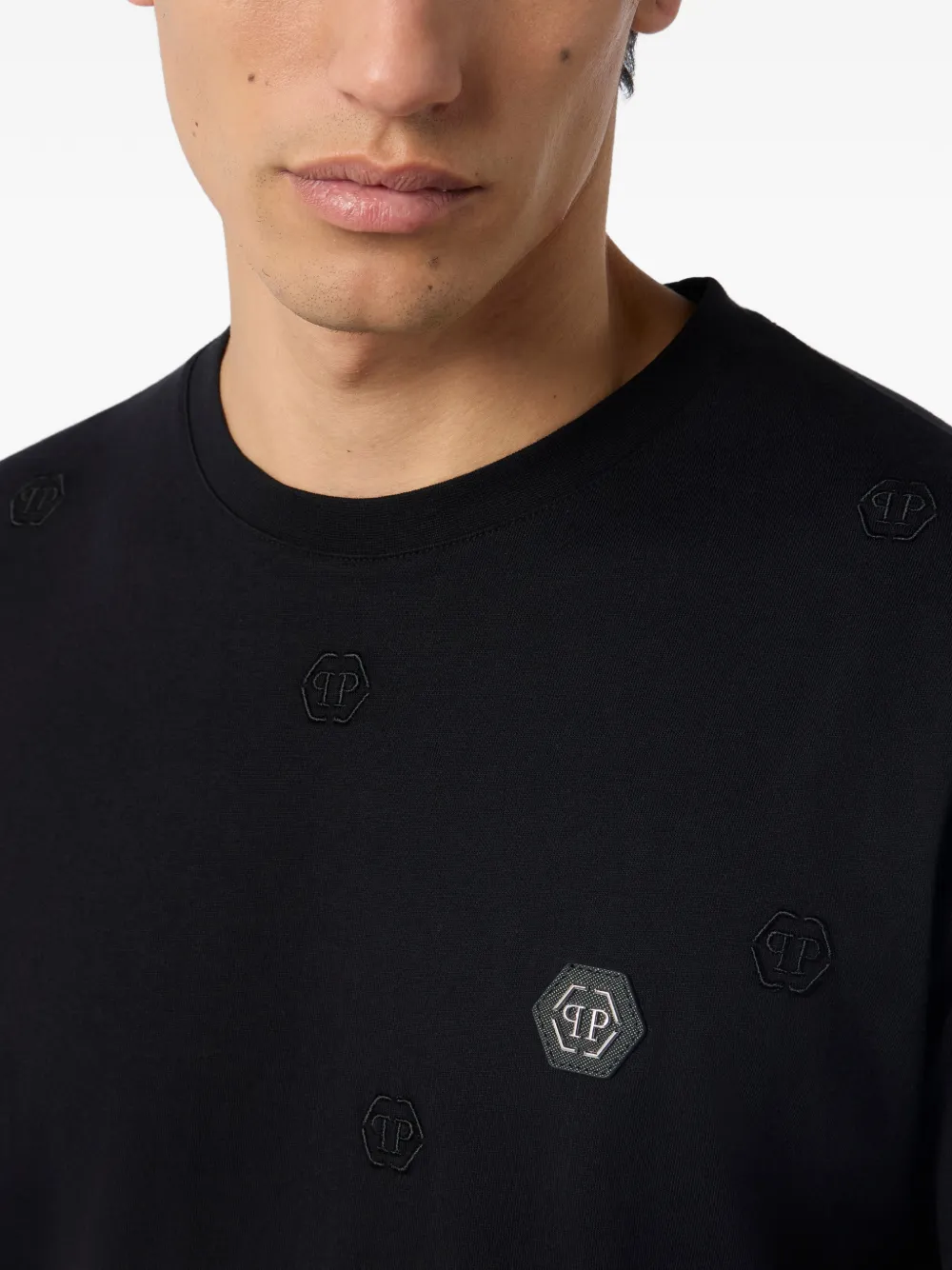 Philipp Plein T-shirt met geborduurd monogram Zwart