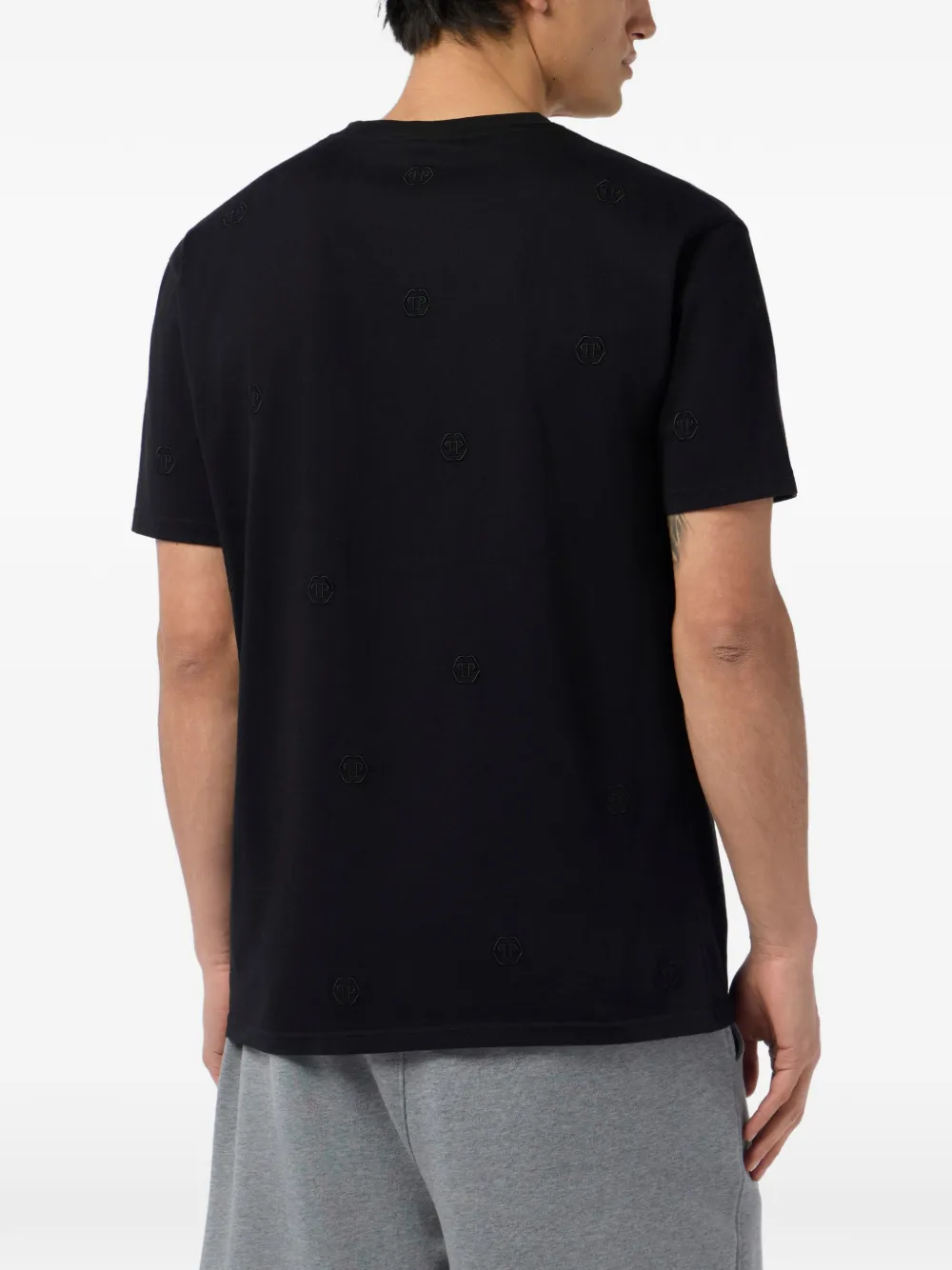 Philipp Plein T-shirt met geborduurd monogram Zwart