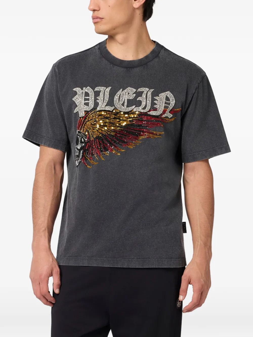 Philipp Plein T-shirt met doodskopprint Grijs