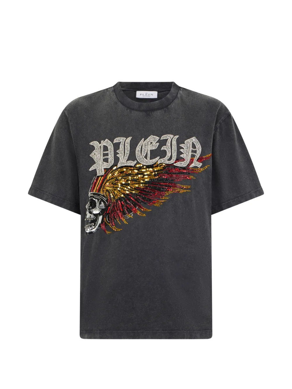 Philipp Plein T-Shirt mit Totenkopf-Print - Grau