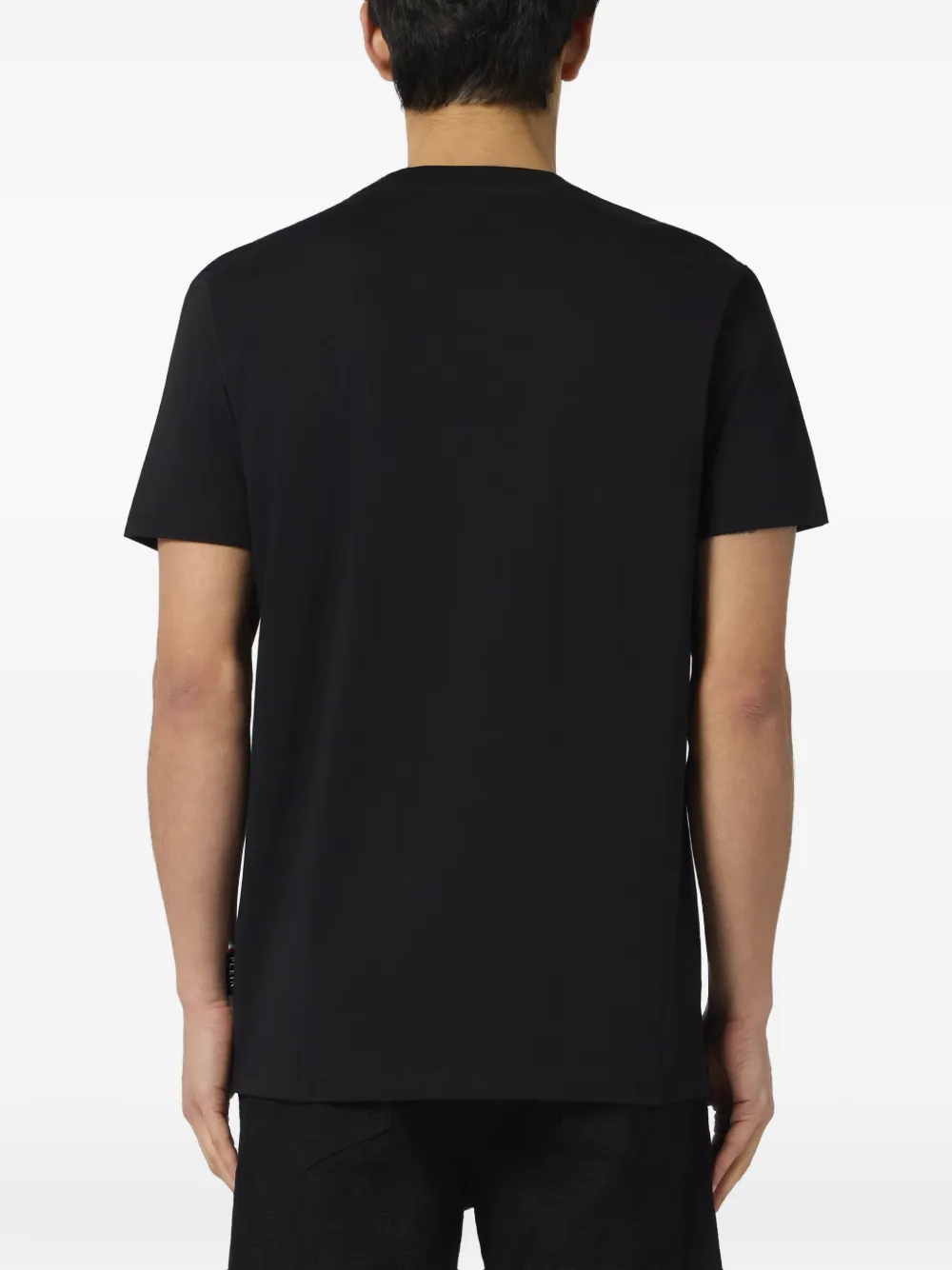Philipp Plein T-shirt met geborduurde doodskop en ronde hals Zwart